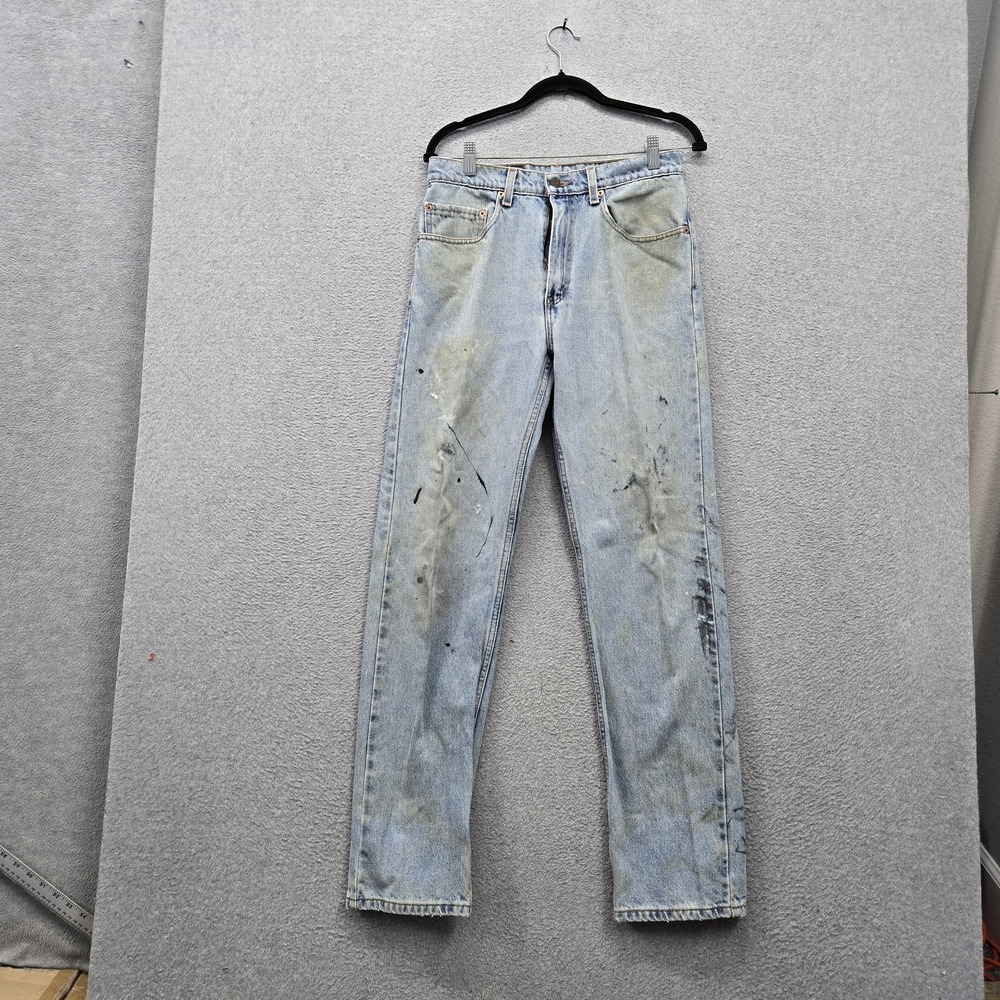 VINTAGE Levi's 505 Men Jeans 31X32 Light Blue Denim Regular Straight READ
